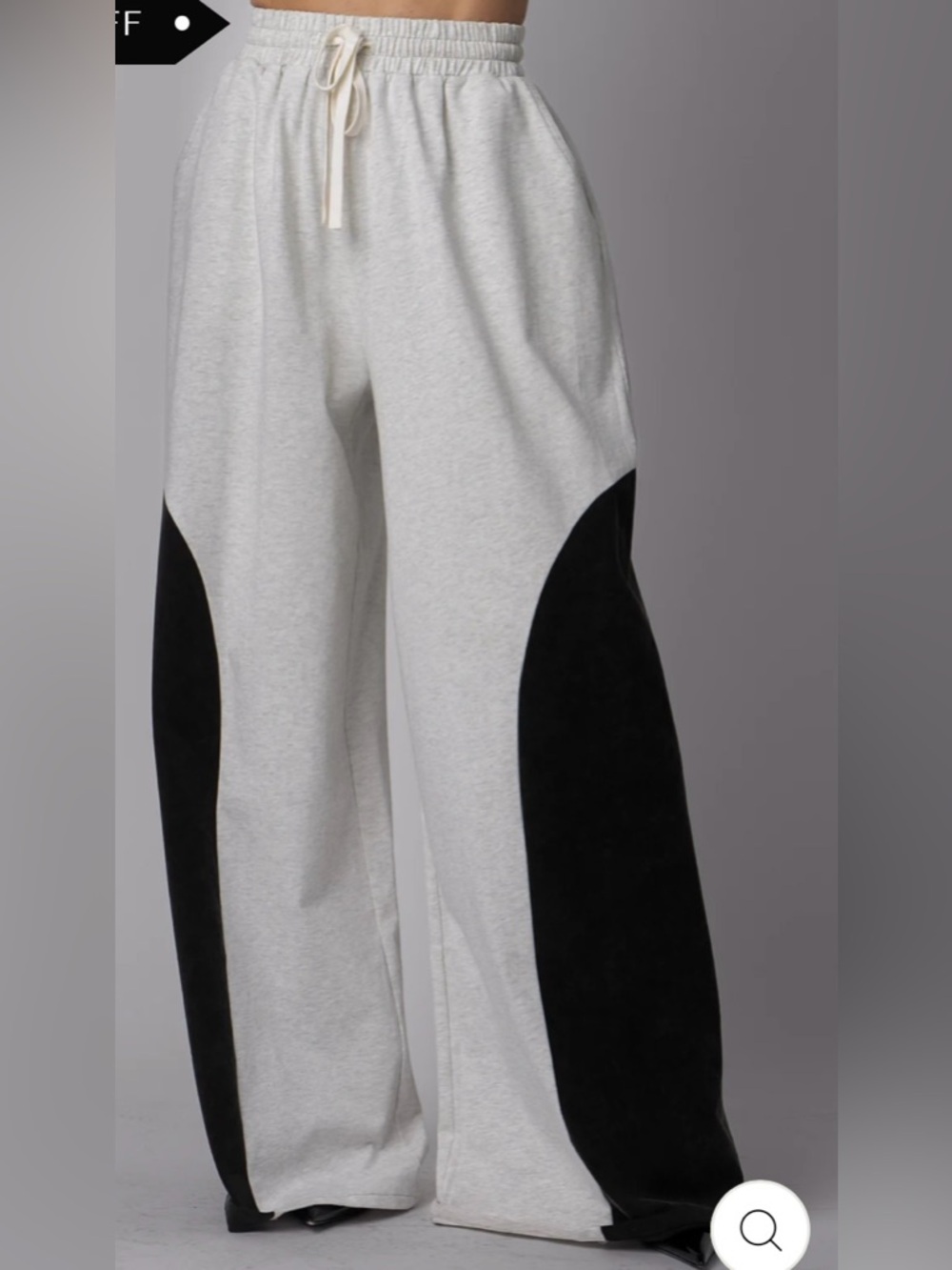 Light Gray Sweatpants with Black Side Panels